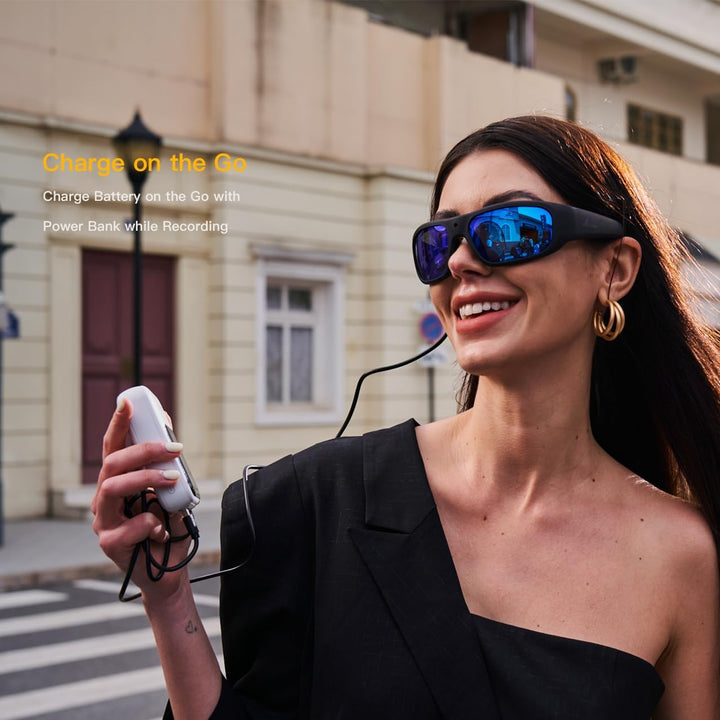 OhO Video Glasses 4K Pro, 24M Resolution H.265 Sports Cam Sunglasses with Built-in 32GB Memory for O