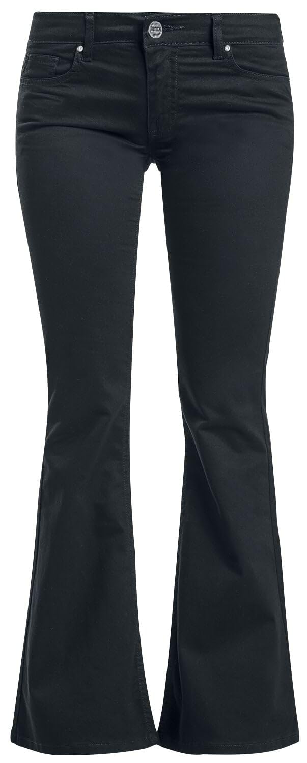 Black Premium by EMP Damen Schwarze Jeans mit Schlag 30W / 32L Schwarz, 30W / 32L Schwarz