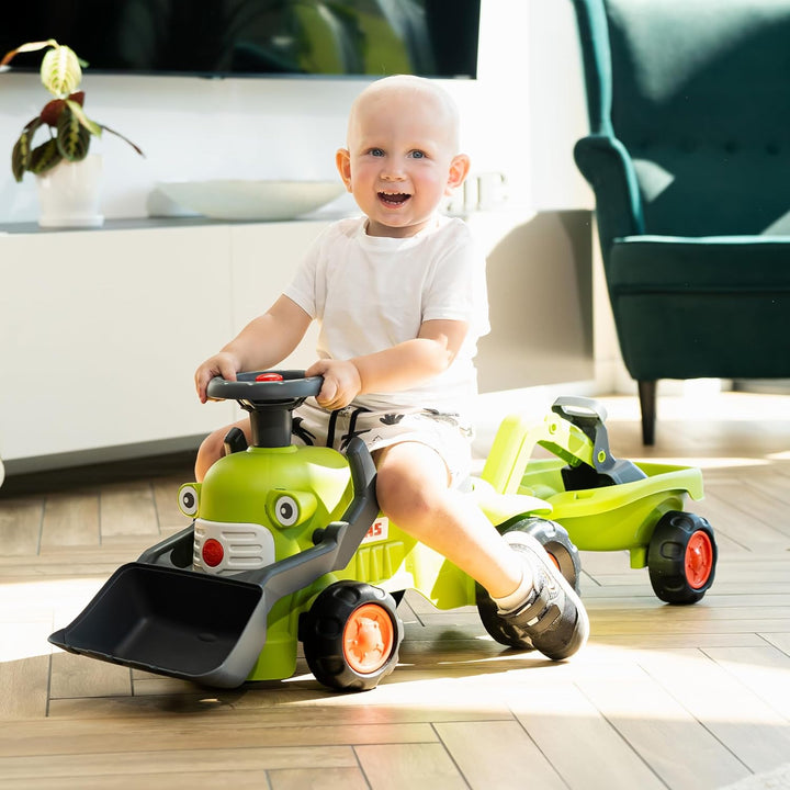 Falk Claas Kindertraktor mit Frontbagger I Rutschauto ab 12 Monaten I aus 90% recyceltem Kunststoff