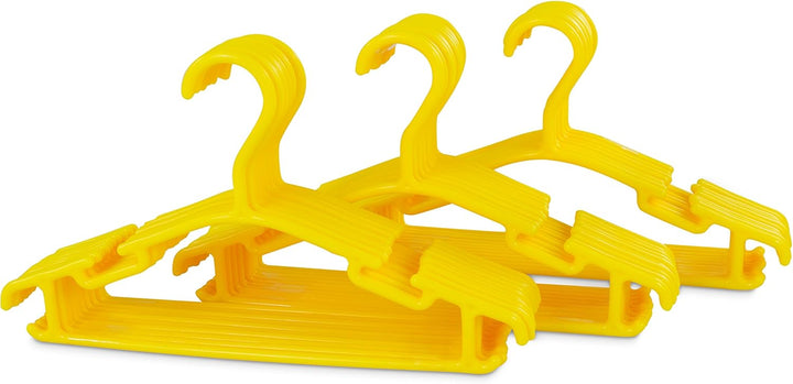 Kinder Kleiderbügel 30er Set - Kunststoff Gelb - Kinderzimmer Bügel 30 Stück für Kindermode & Babykl