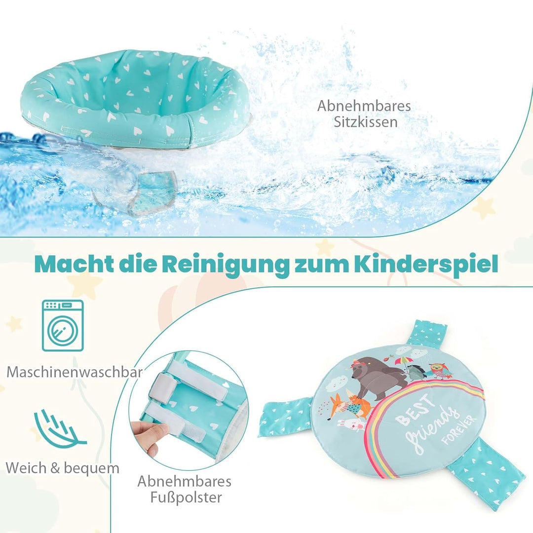 GOPLUS 3 in 1 Baby Jumperoo, Spring- und Spielcenter mit 360° drehbare Sitz, Spielzeug & Musiktablet