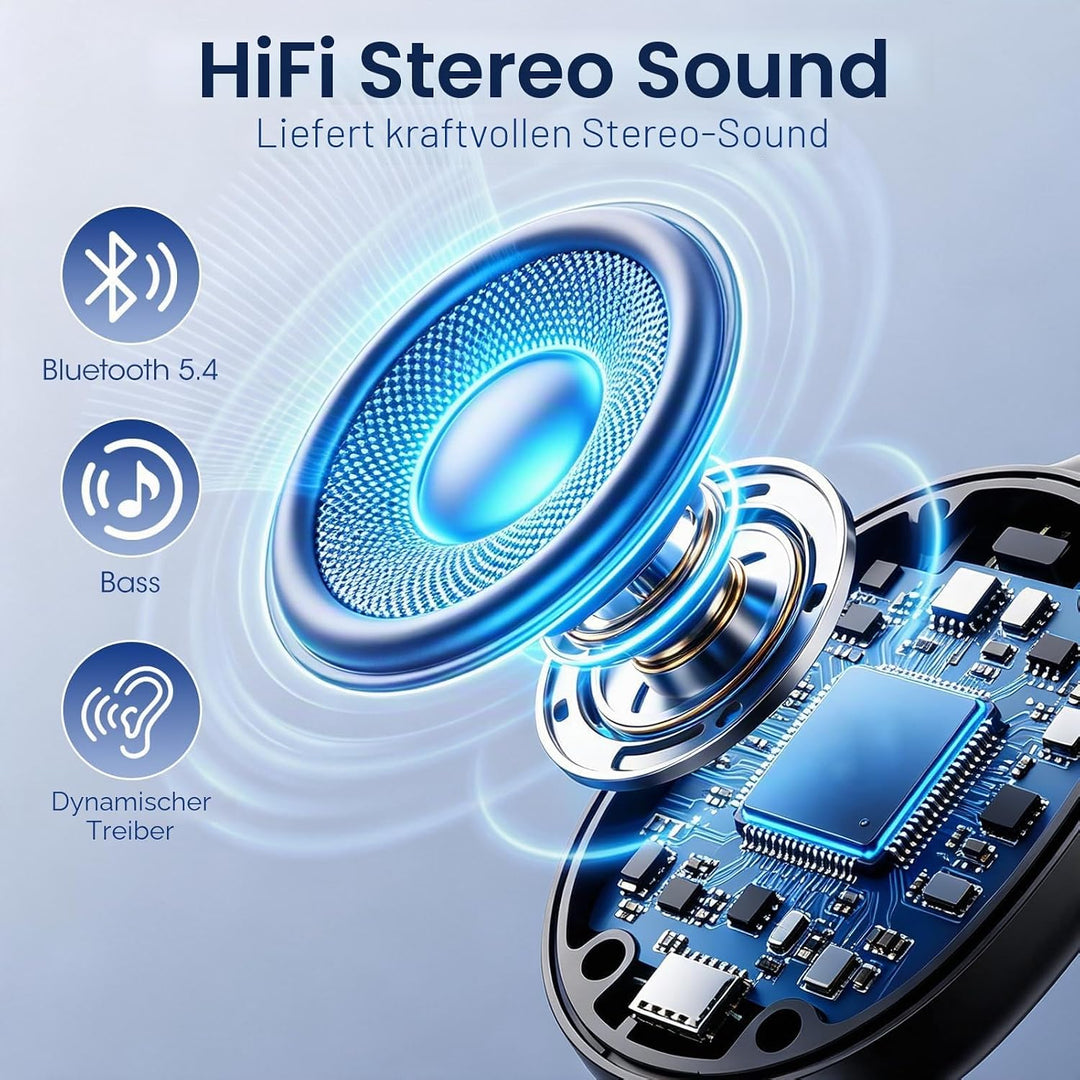 KI Übersetzer Kopfhörer 144 Sprachen, Open Ear Bluetooth 5.4, 58H Ladecase | Sprachübersetzer Kopfhö