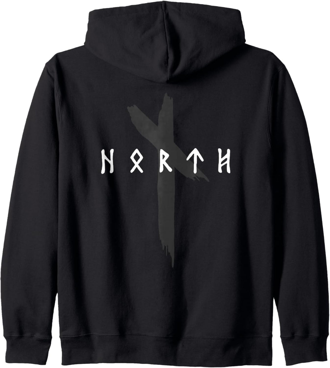 Backprint North Wikinger und Viking Symbole für Nordmenschen Kapuzenjacke