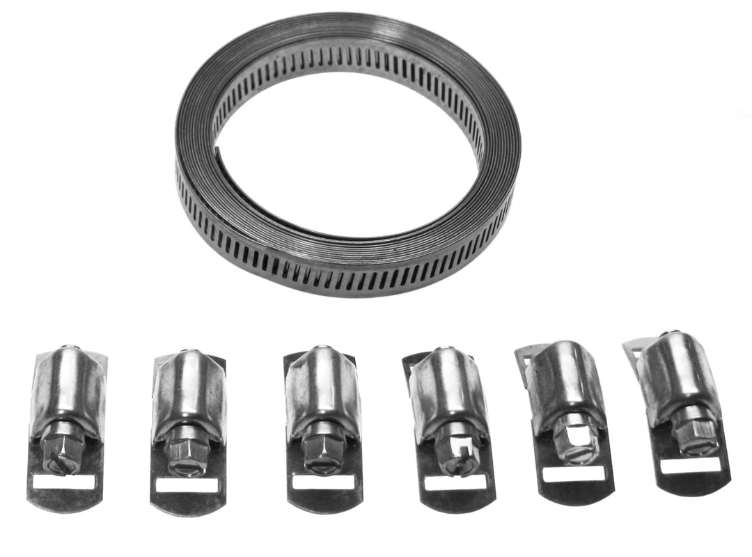 Schlauchschellen-Set Länge 3 Meter Bandbreite 12.7 mm Endlosband mit Schneckengewinde und Bandschlös