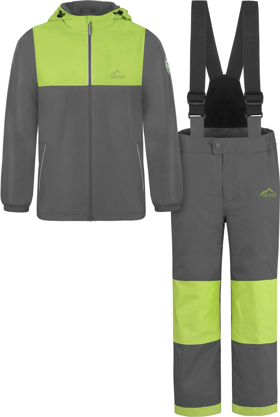 normani Kinder Winter Set - Wasserdichte Ski Winterhose mit Hosenträgern und Winterjacke Schneeanzug