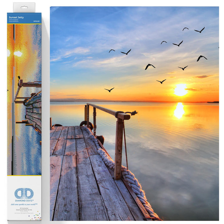 Diamond Dotz DD12-051 Sunset Jetty, ca. 71 x 47 cm gross, Diamond Painting, Malen mit Diamanten, fun