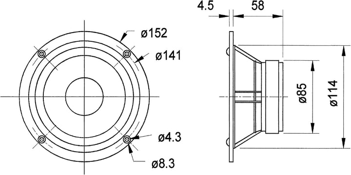 Best Price Square Visaton VS-AL130 – Lautsprecher (Fu – 8000 Hz, 153 x 153 x 62,5 mm, Aluminium)