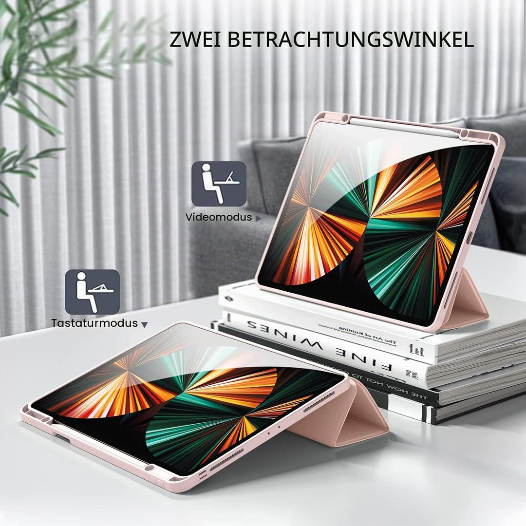 Vobafe Hülle Kompatibel mit iPad Pro 12.9 Hülle 6./5./4./3.Generation, TPU Flexible Rückseite mit St