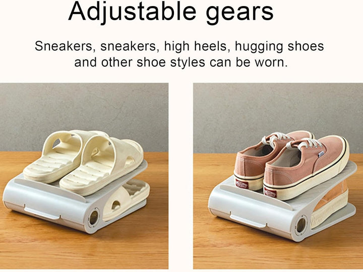 Schuhregal Für Schrank, Platzsparender Schuhhalter, Doppelstapel-Schuhregal, Doppelschichtiger, Vers