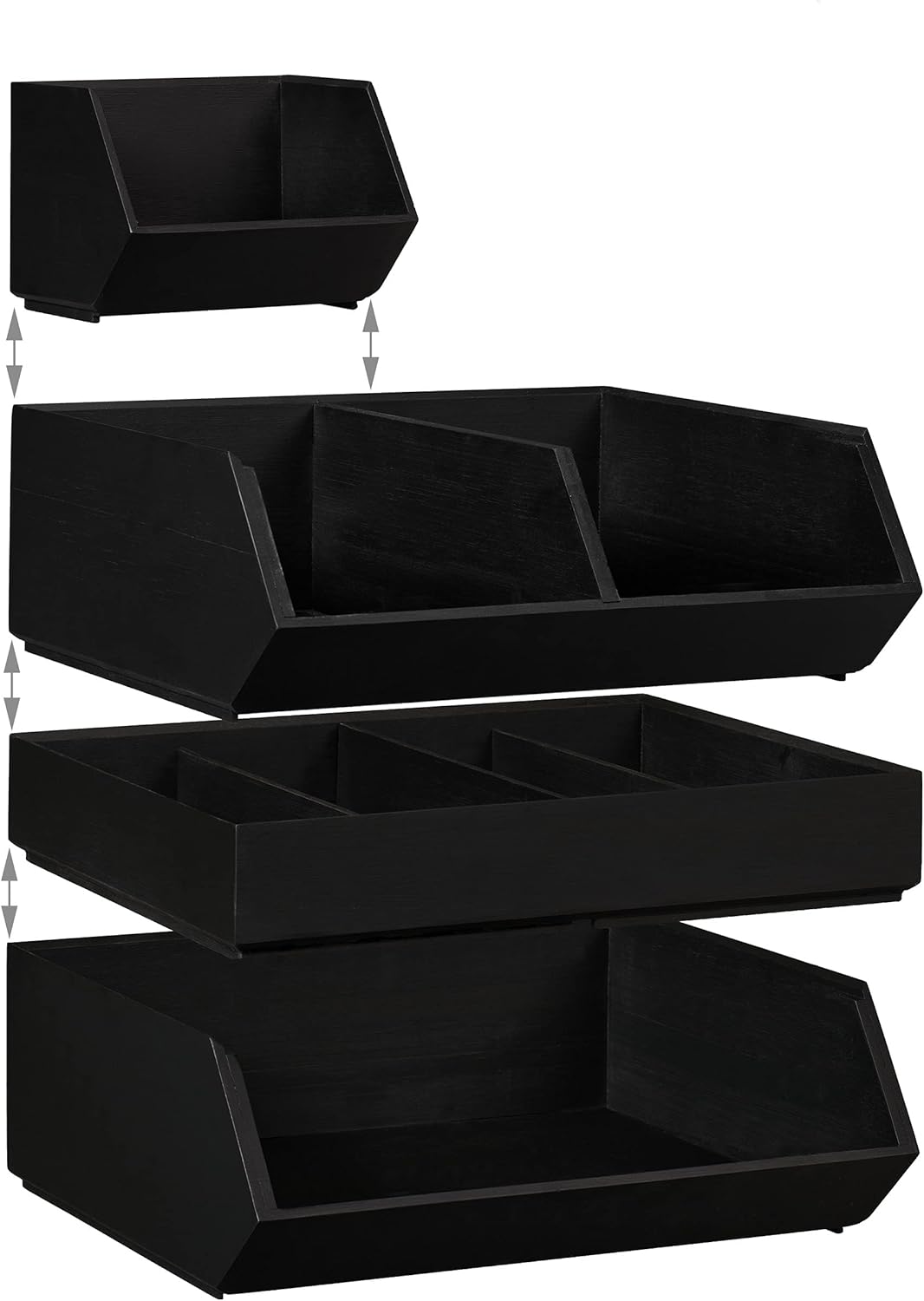 Relaxdays Schreibtischorganizer, 1 Fach, Bambusbox stapelbar, multifunktional, HxBxT: ca. 12,5 x 35