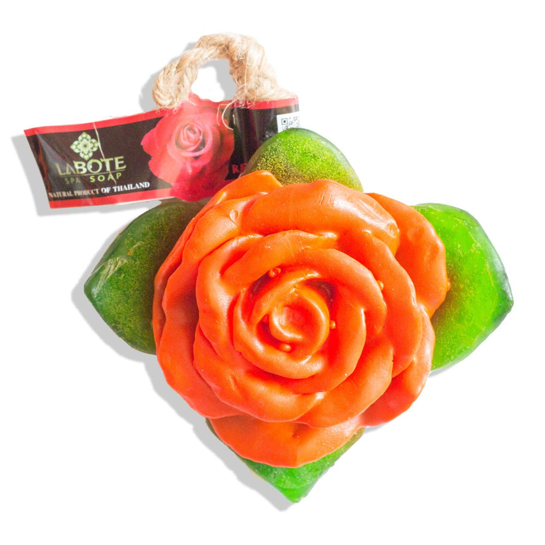 LABOTE Handgemachte thailändische Bio Naturseife Rose Rot + Weiss + Rosa + Orange + Violett mit typi
