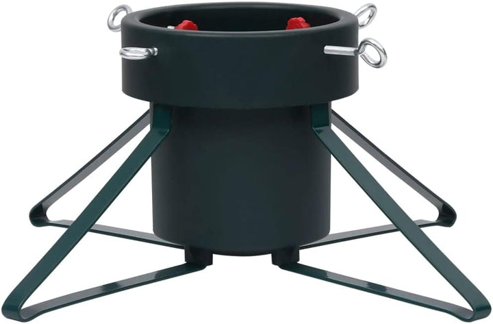 Christbaumständer Schwarz Metall mit Wasserbehälter 2 L, 46x46x19 cm, Stabiler Tannenbaumständer mit