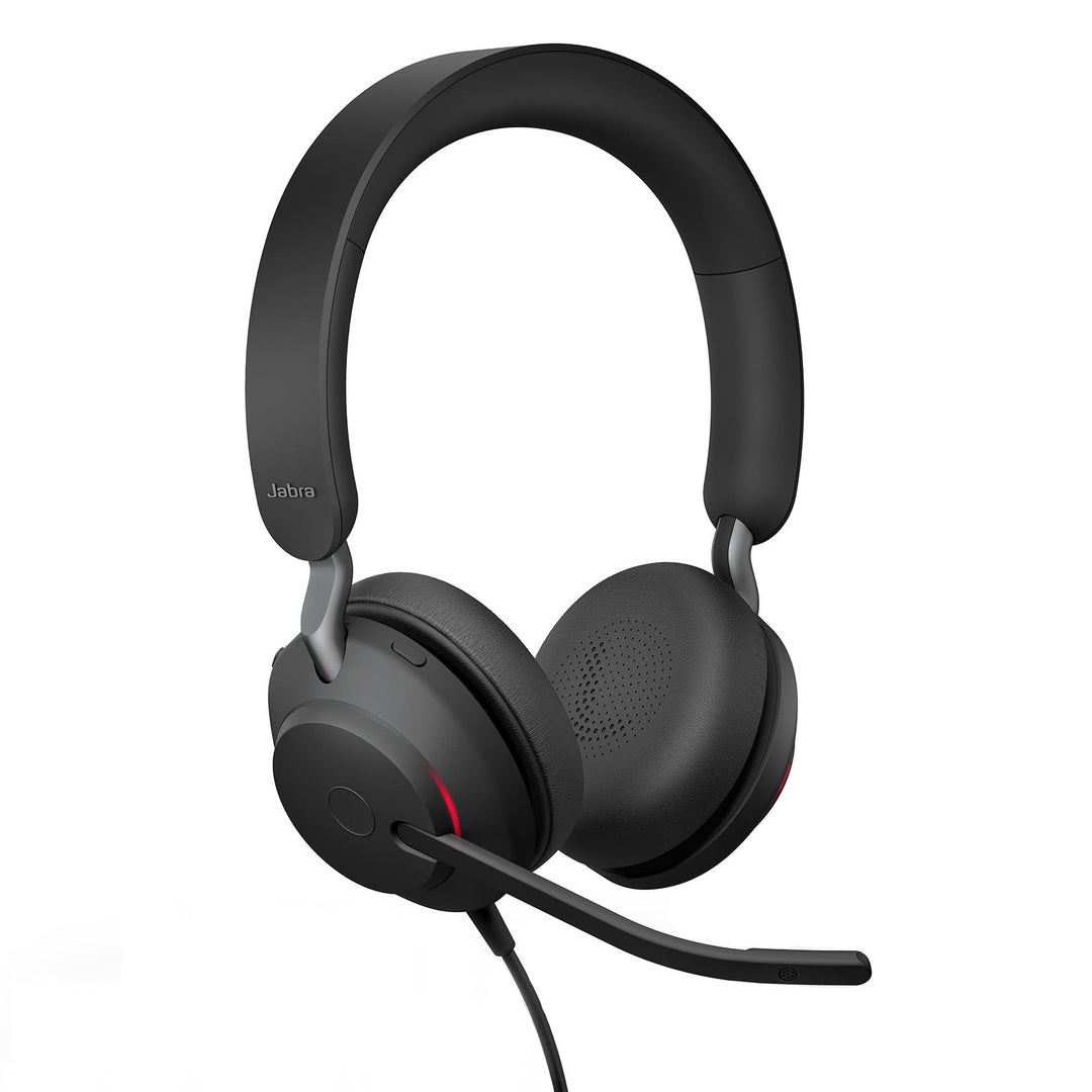 Jabra Evolve2 40 SE - Kabelgebundenes Stereo-Headset mit Geräuschunterdrückung und 3-Mikrofon-Techno
