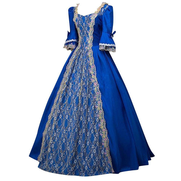 YEBIRAL Damen 1/2 Ärmel Renaissance Mittelalter Kleid Party Viktorianischen Königin Kleider Gothic J