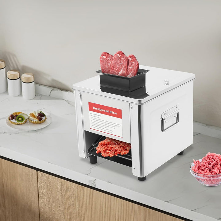 Elektrischer Fleischschneider 850W mit Kupfermotor, rostfreier Stahl Tischschneidmaschine für frisch