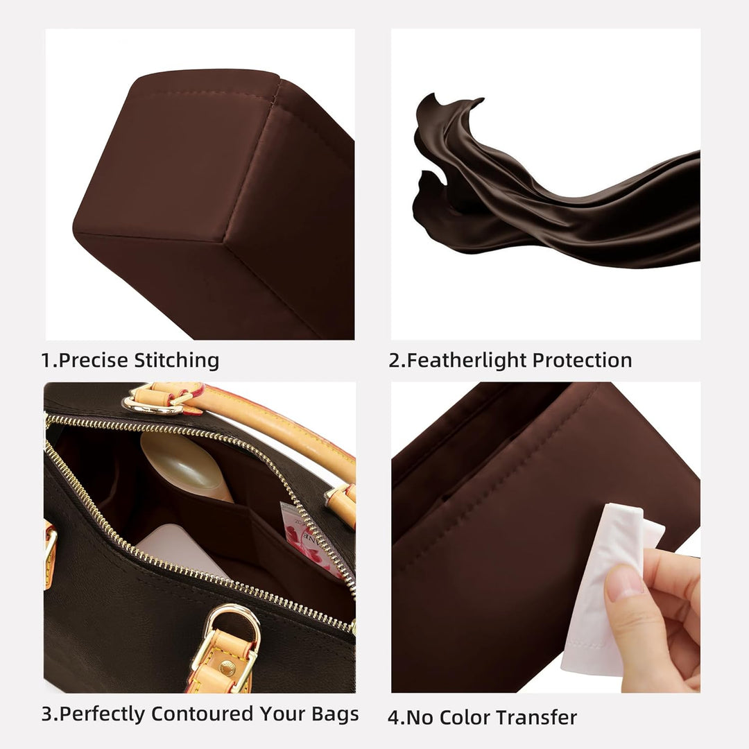 DGAZ Handtaschen Organizer Einsatz, Seide Handtaschenorganisator für LV Speedy Nano/20/25/30/35/40/4