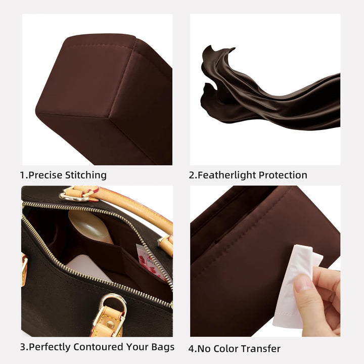 DGAZ Handtaschen Organizer Einsatz, Seide Handtaschenorganisator für LV Speedy Nano/20/25/30/35/40/4