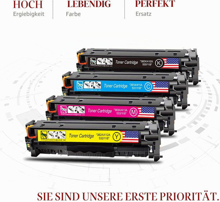 Toner Kingdom 305X Toner Wiederaufbereitet für HP 305X CE410X 305A CE411A für HP Laserjet Pro 400 Co