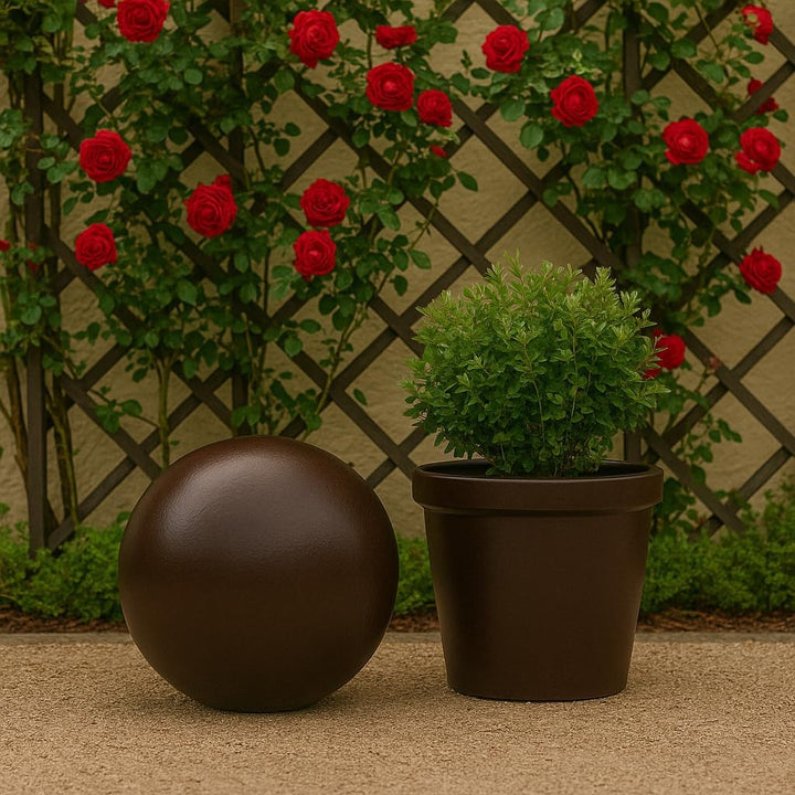 Keramik Kugel 30 cm Gartenkugel Dekokugel Gartenfigur Dekoration aus frostfester, witterungsbeständi