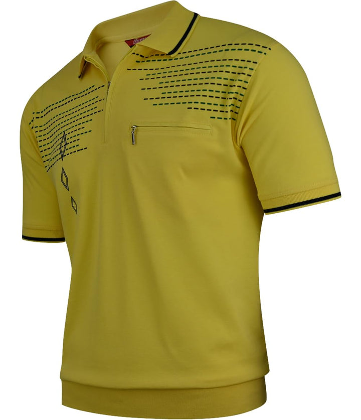 Soltice Herren Kurzarm Poloshirt, Polohemd Kragen, Gestreifte Blousonshirt mit Brusttasche aus Baumw