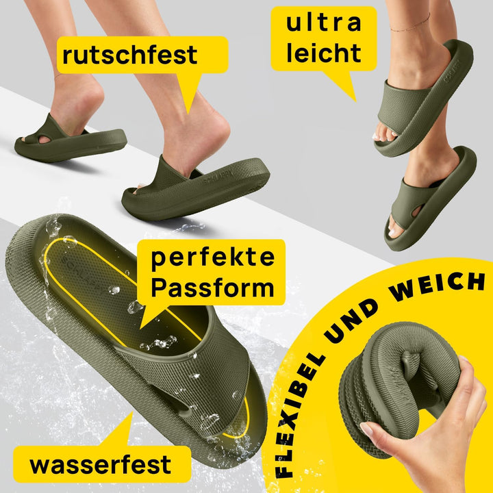 SCHLAPPY Original Badeschuhe für Damen&Herren, Nachhaltige Badelatschen&Wolkenschuhe Umweltfreundlic