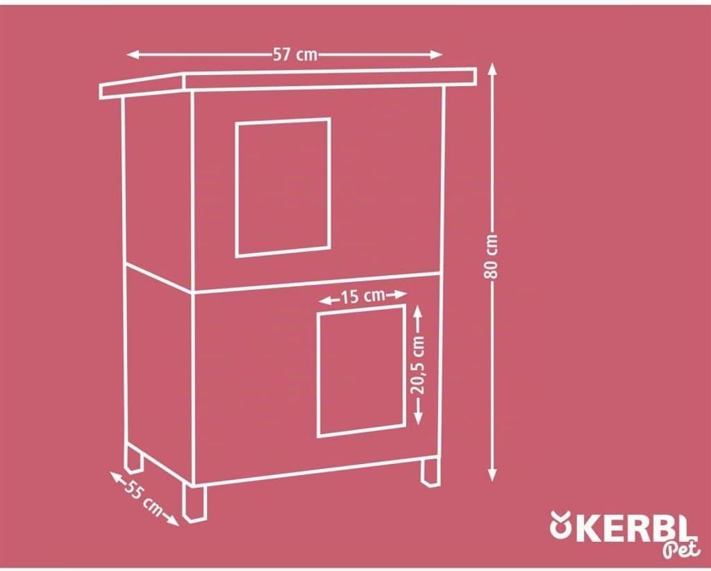 Kerbl Pet Katzenhaus Family 57x55x80 cm