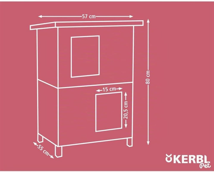 Kerbl Pet Katzenhaus Family 57x55x80 cm