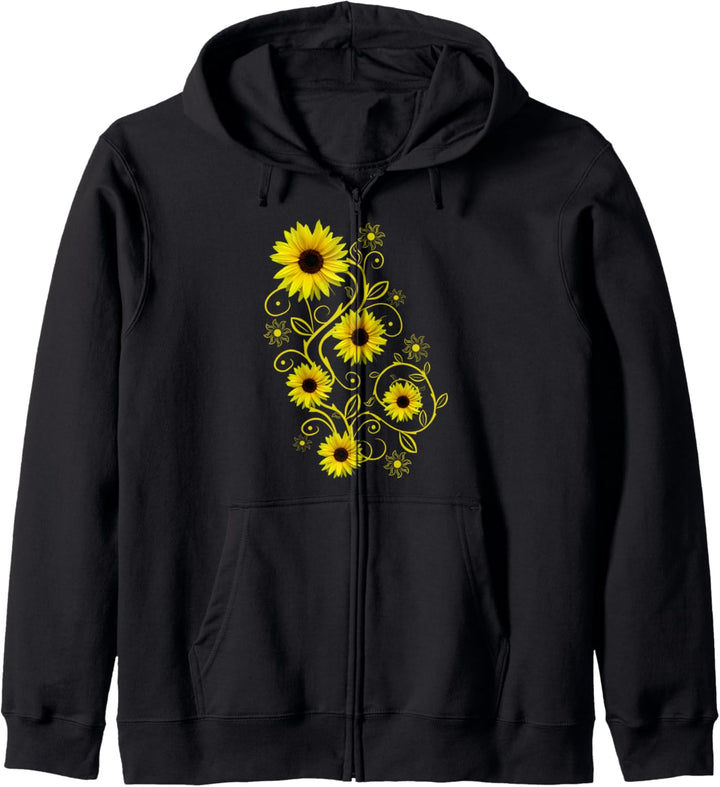 Sonnenblumen Sonnenblume Blumenranke Ornament floral Blumen Kapuzenjacke
