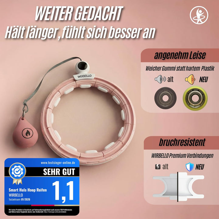 Smart Hula Hoop Reifen Erwachsene, 3 Gewichte für anpassbare Intensität, Hulahub Reifen zum Abnehmen