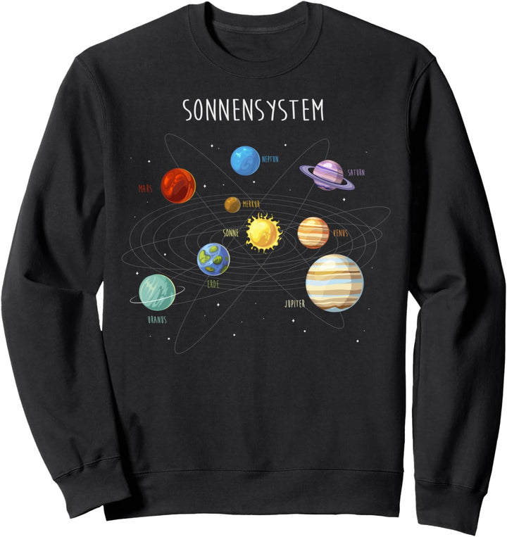 Sonnensystem Shirt, Planeten Sternensystem Sonne & Universum Sweatshirt