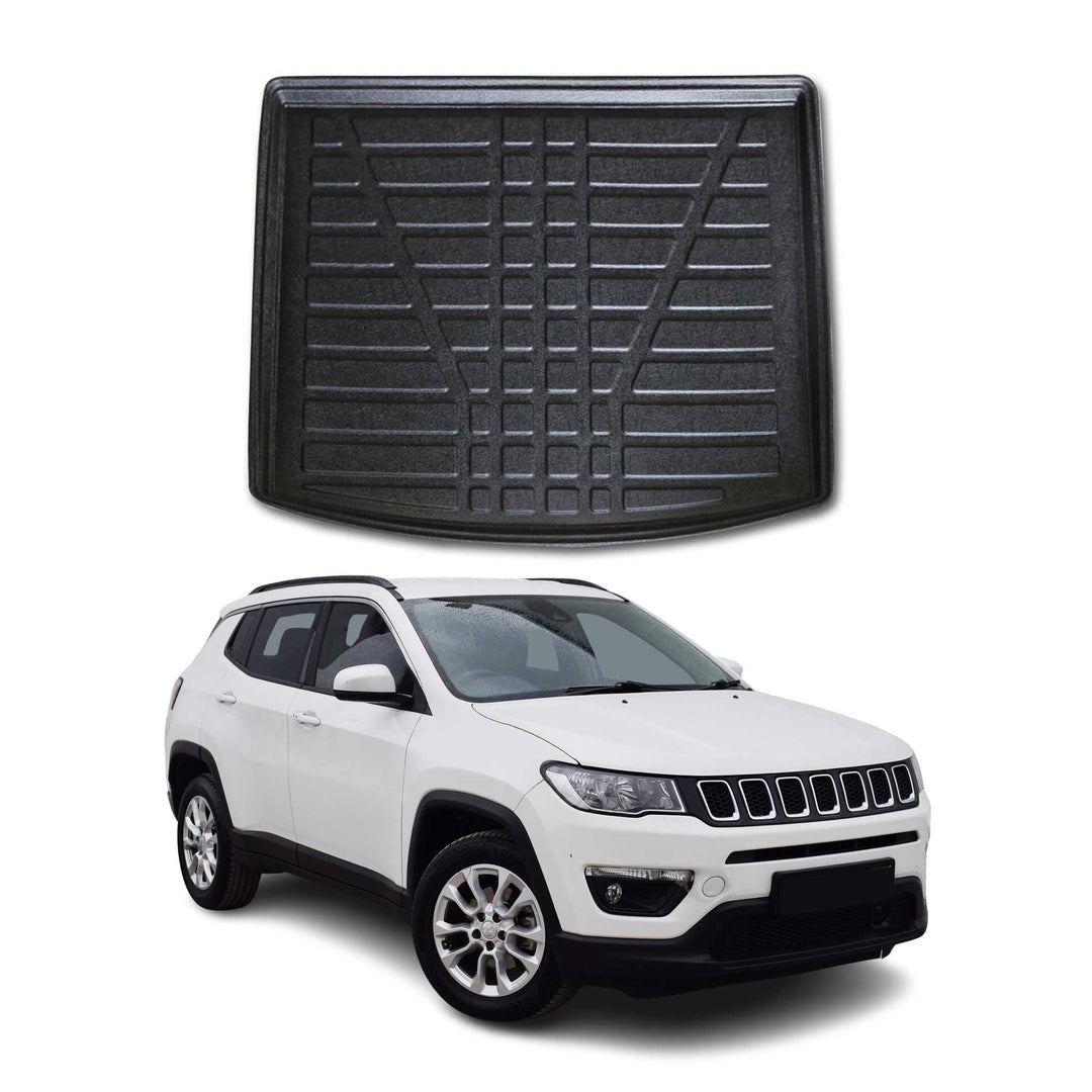 OMAC Kofferraumwanne Laderaumwanne kompatibel mit Jeep Compass 2017-2025 Gummi TPE Schwarz Jeep Comp