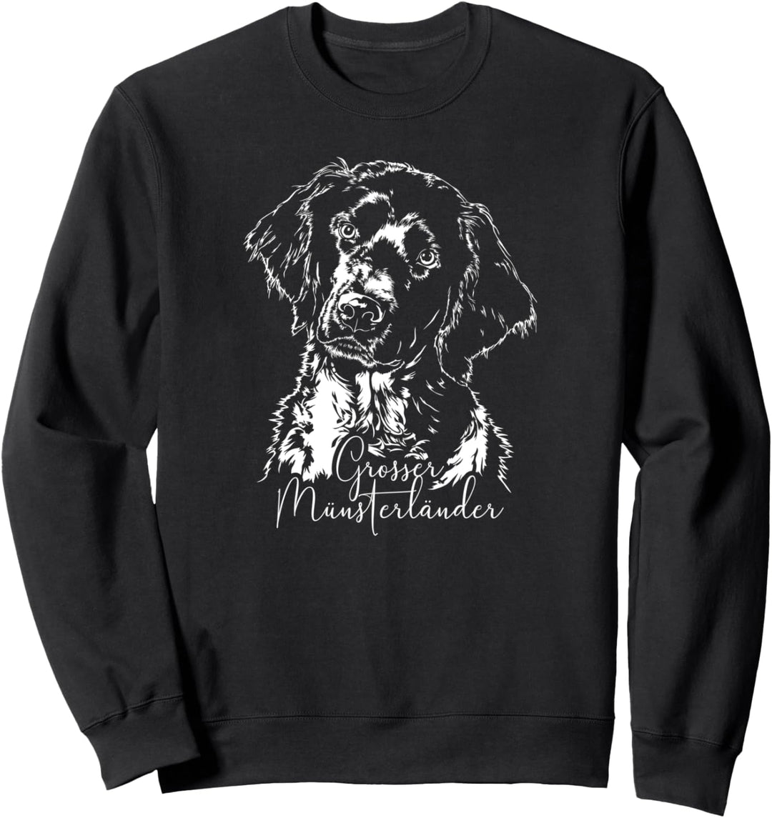 Grosser Münsterländer Hund Hunderasse Portrait Hundeportrait Sweatshirt