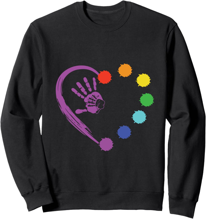 Hand Aufs Herz Chakra Bunt Liebe Meditation Spiritualität Sweatshirt
