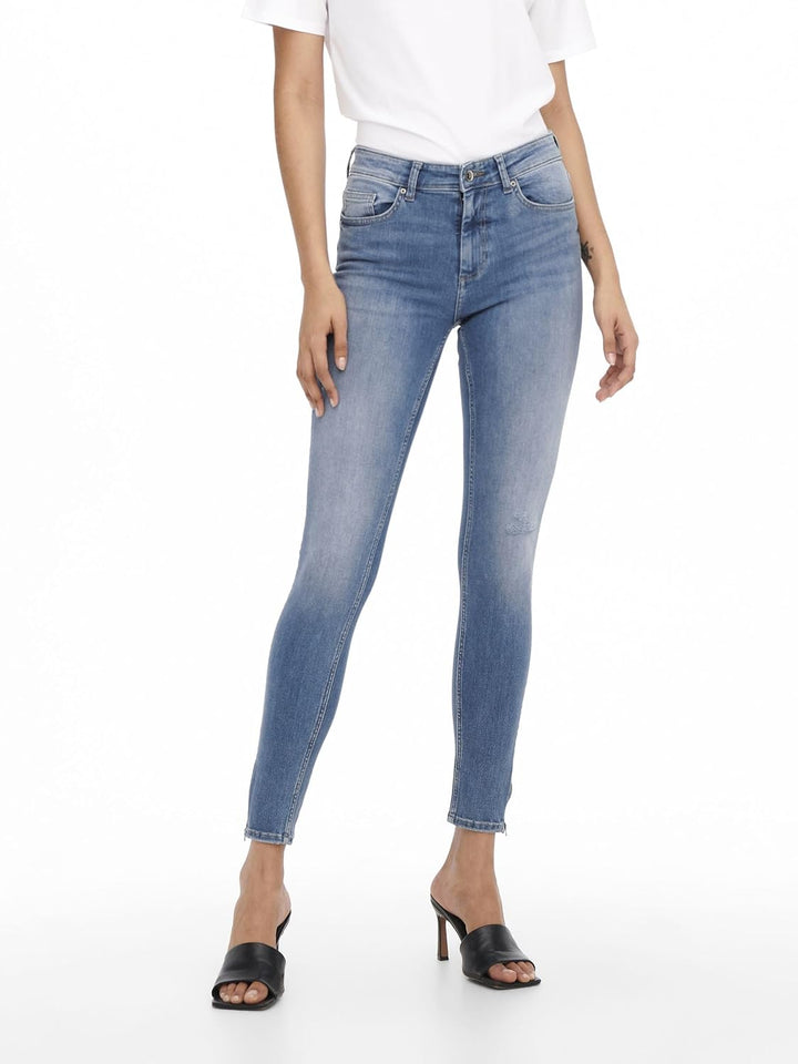 ONLY Female Skinny Jeans ONLBlush Mid Ankle Skinny Fit Jeans XS / 34L Light Medium Blue Denim, XS /