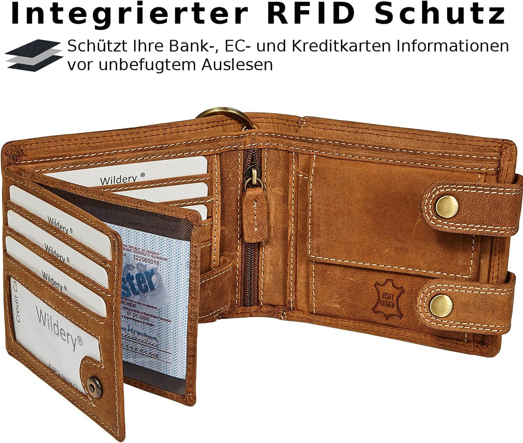 Geldbeutel mit Kette I Biker Geldbörse mit Kette Herren I Geldtasche mit RFID Schutz I Portemonnaie