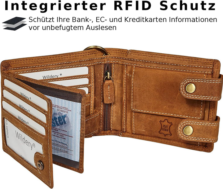 Geldbeutel mit Kette I Biker Geldbörse mit Kette Herren I Geldtasche mit RFID Schutz I Portemonnaie