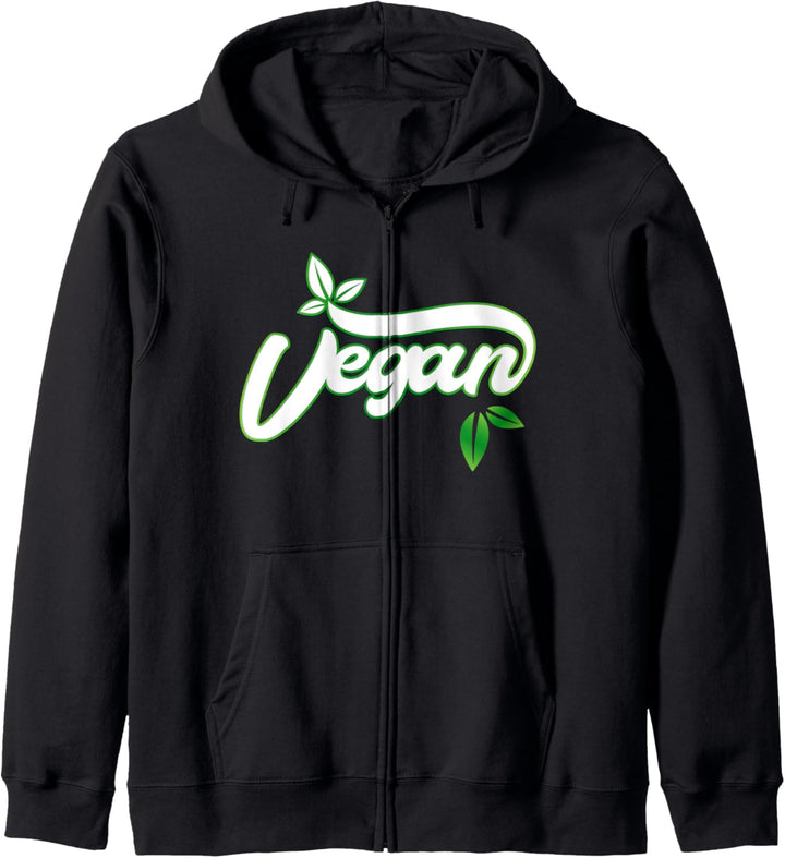 Veganes Logo mit Blättern Kapuzenjacke