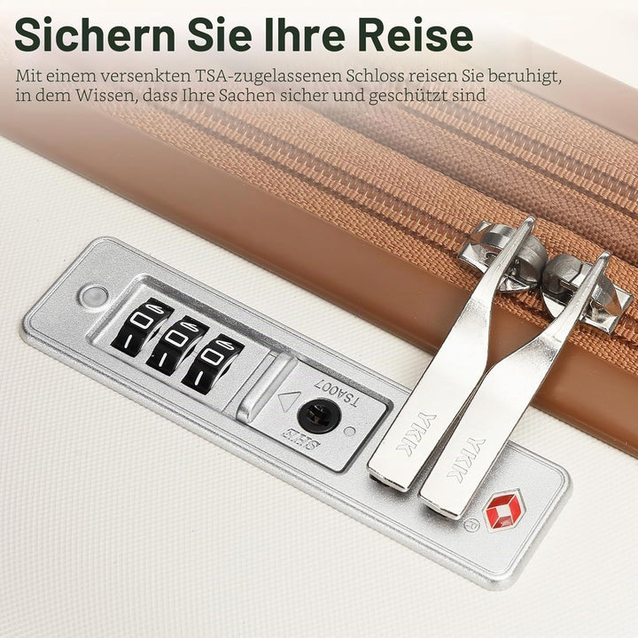 KONO Koffer Trolley Kofferset 3 Teilig Reisekoffer von ABS+PC Hartschalenkoffer mit 4 Rollen TSA Sch
