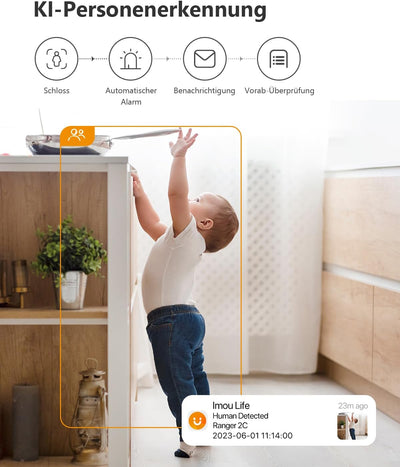 Imou Überwachungskamera Innen schwenkbar 360° IP WLAN Kamera Indoor 1080P KI-Personenerkennung Nacht