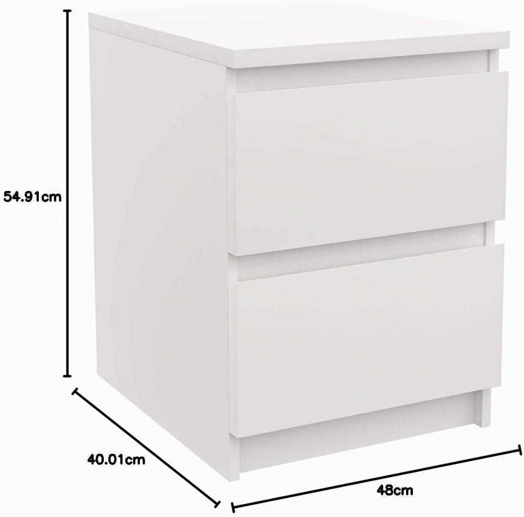 Ikea MALM – Kommode mit 2 Schubladen, Weiss – 40 x 55 cm 1 Weiss, 1 Weiss