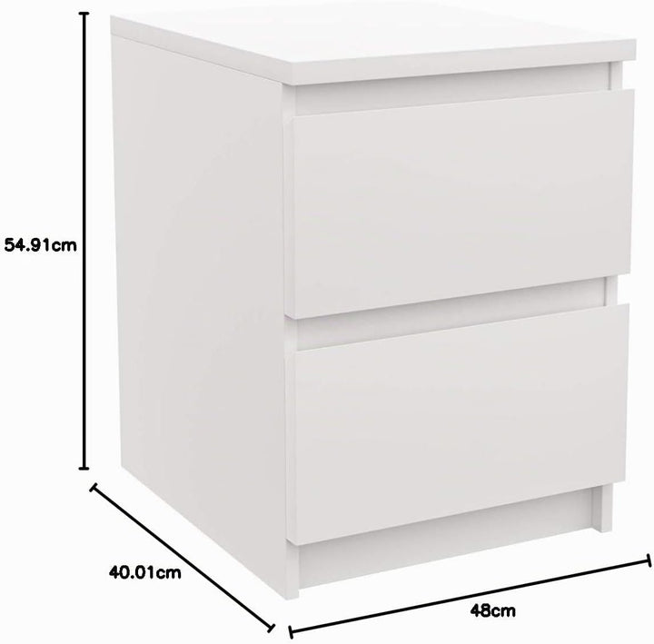 Ikea MALM – Kommode mit 2 Schubladen, Weiss – 40 x 55 cm 1 Weiss, 1 Weiss