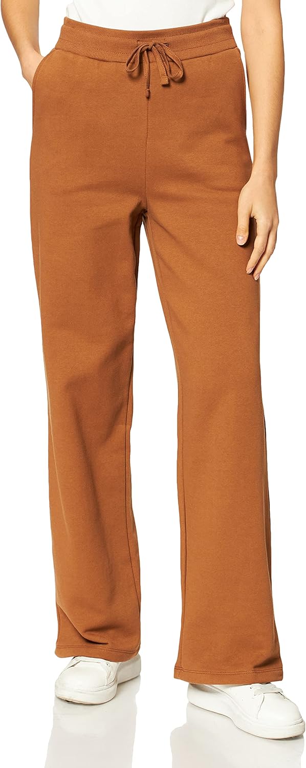 NA-KD Damen Straight Jersey Pants Hose XL Braun, XL Braun