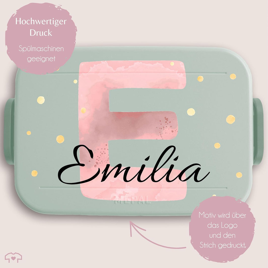 Kinder Bento Box Midi Lunchbox Mepal Bentobox - Initialen Buchstabe - Personalisierbare Brotdose für