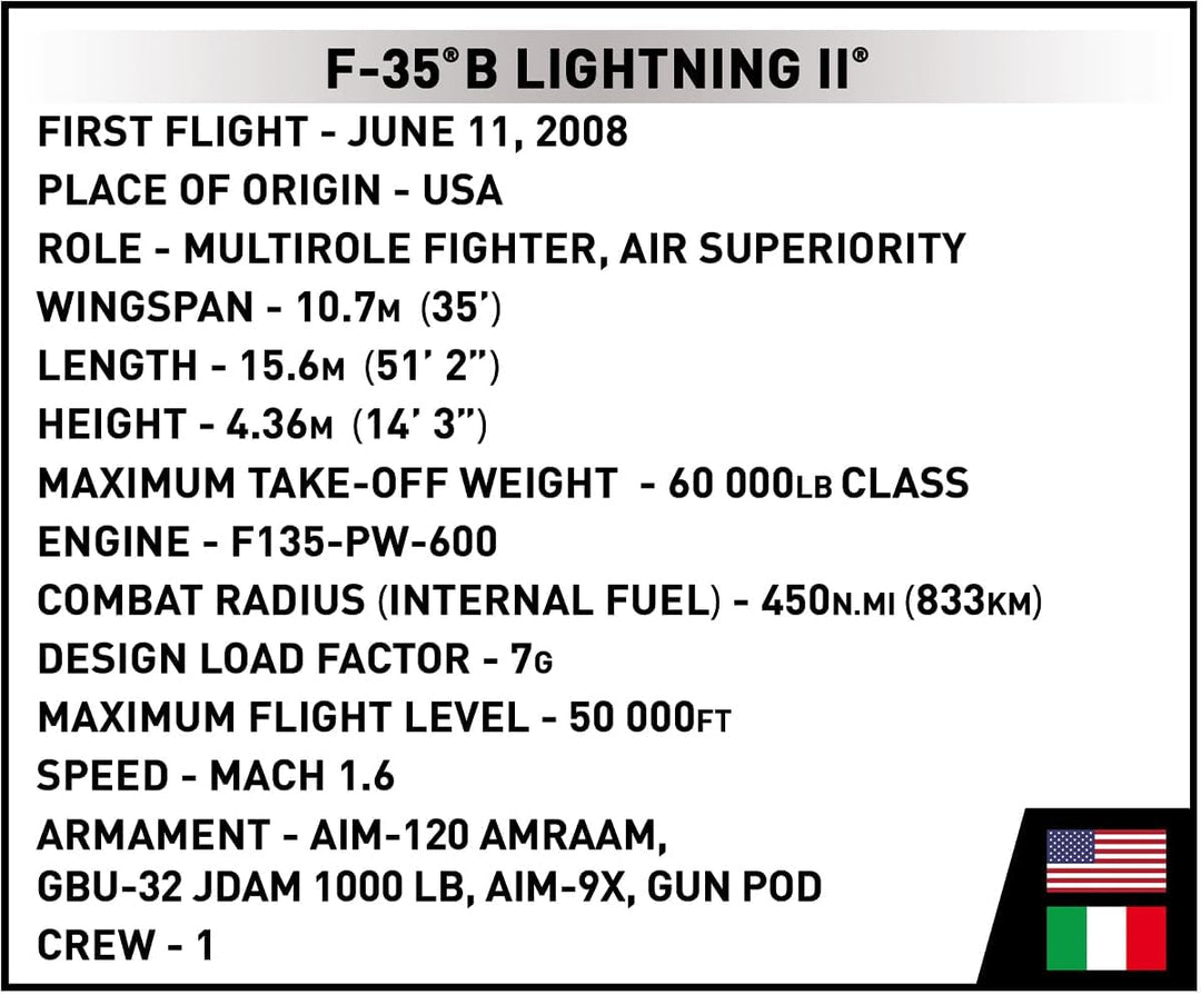 COBI.Bike F-35B STOVL Lightning II, Grau Metallisch