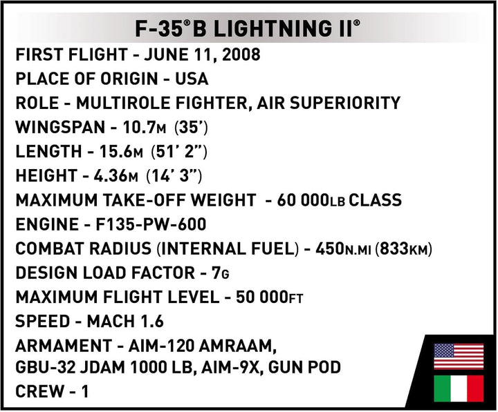 COBI.Bike F-35B STOVL Lightning II, Grau Metallisch