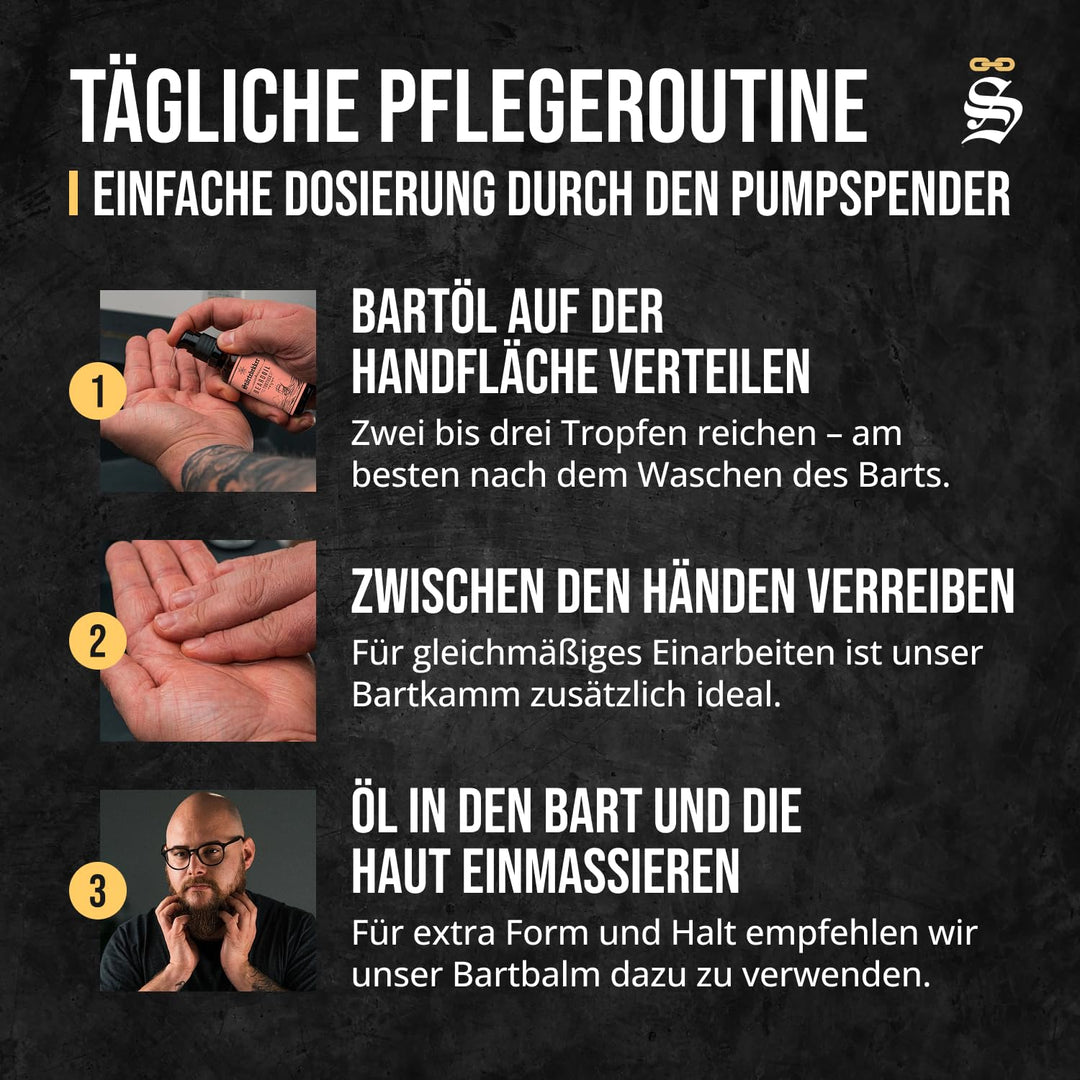 Störtebekker® Premium Bartöl Tortuga - tägliche Bartpflege für 3-Tage-Bart bis Vollbart - 50ml Beard