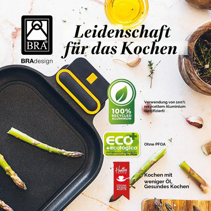 BRA Daily Pro | Hoher Kochtopf 20 cm aus Aluminiumguss, antihaftbeschichtet ohne PFOA, für alle Herd