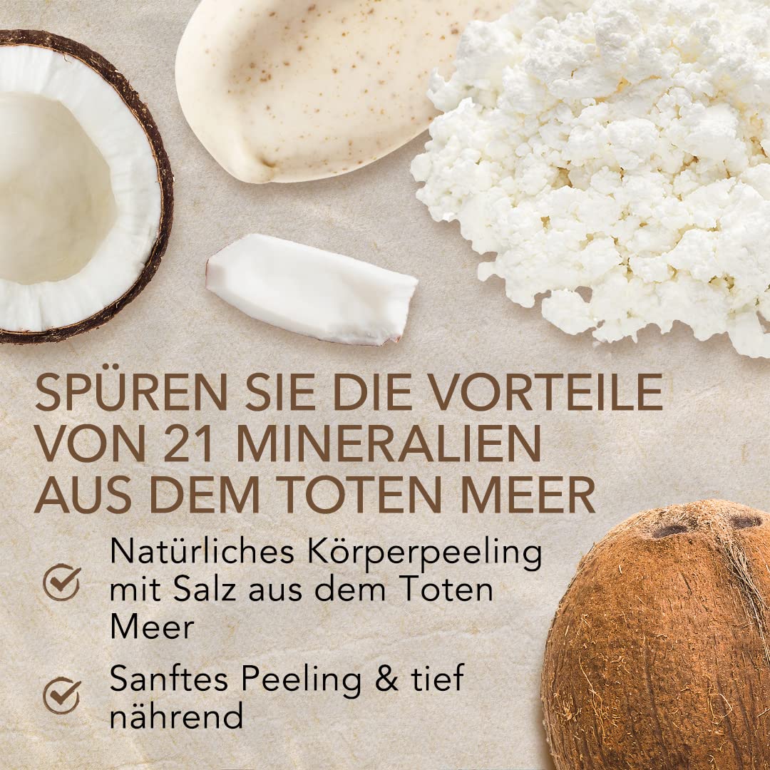 Körperpeeling Salt Body Scrub Peeling Gesicht Peeling Körper Coconut mit Vanilla Feuchtigkeitsspende