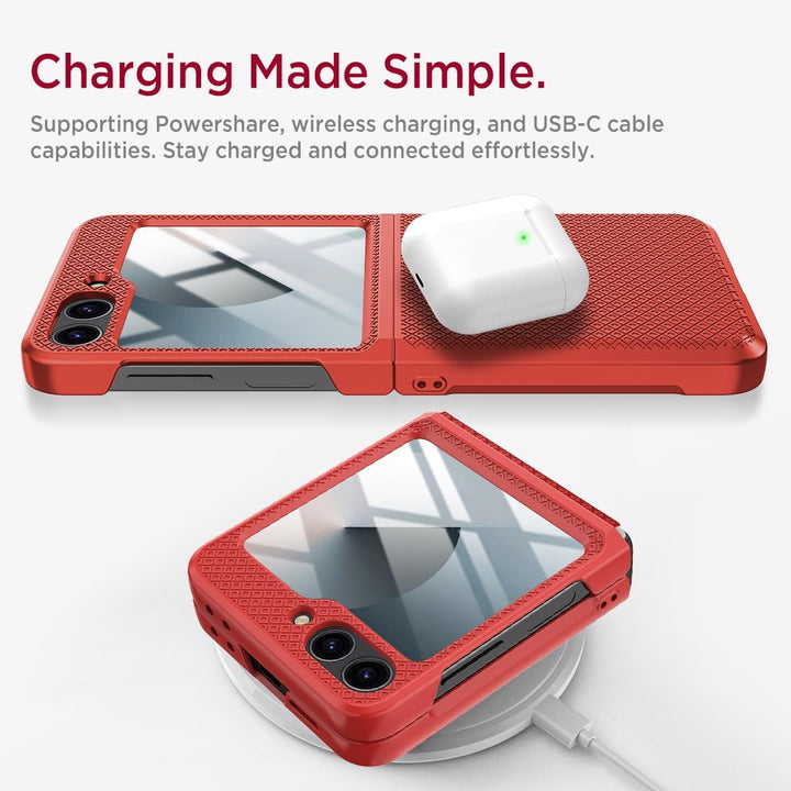 Miimall Hülle Kompatibel mit Samsung Galaxy Z Flip 6/7 FE Hülle mit Kameraschutz, [TPU Scharnierschu