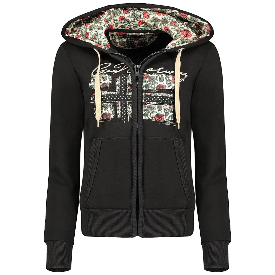 GEO NORWAY FABEAUTE Lady - Frauen Sweatshirt Kapuzen - Casual Pullover Hoody Langarm Warm Zip Versch